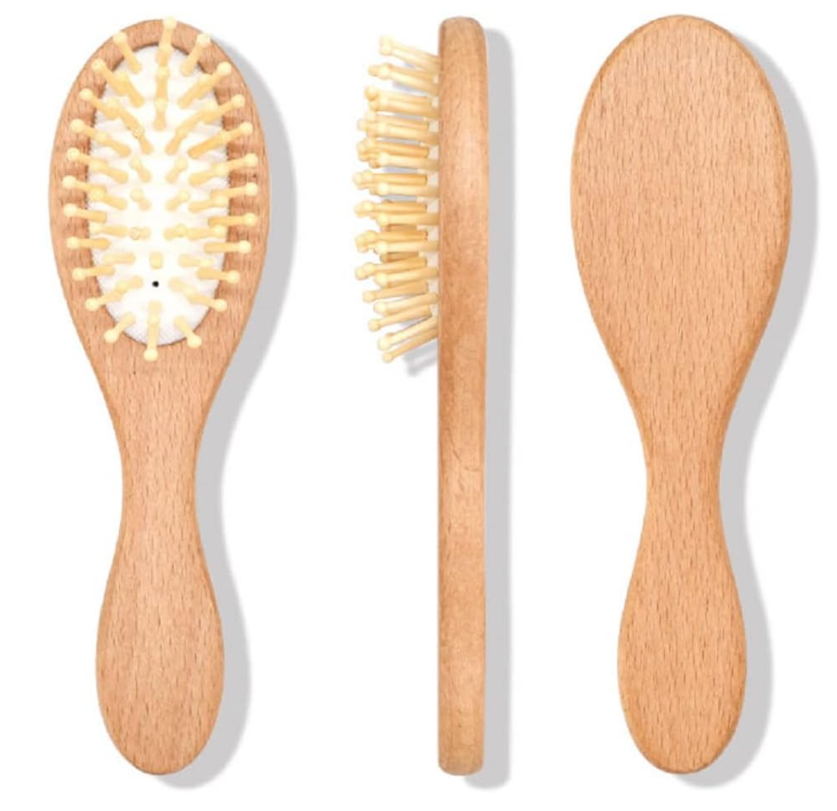 Blank Wooden Baby Hair Brush Set