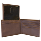 Blank Dark Brown Leatherette Bi-Fold Wallet
