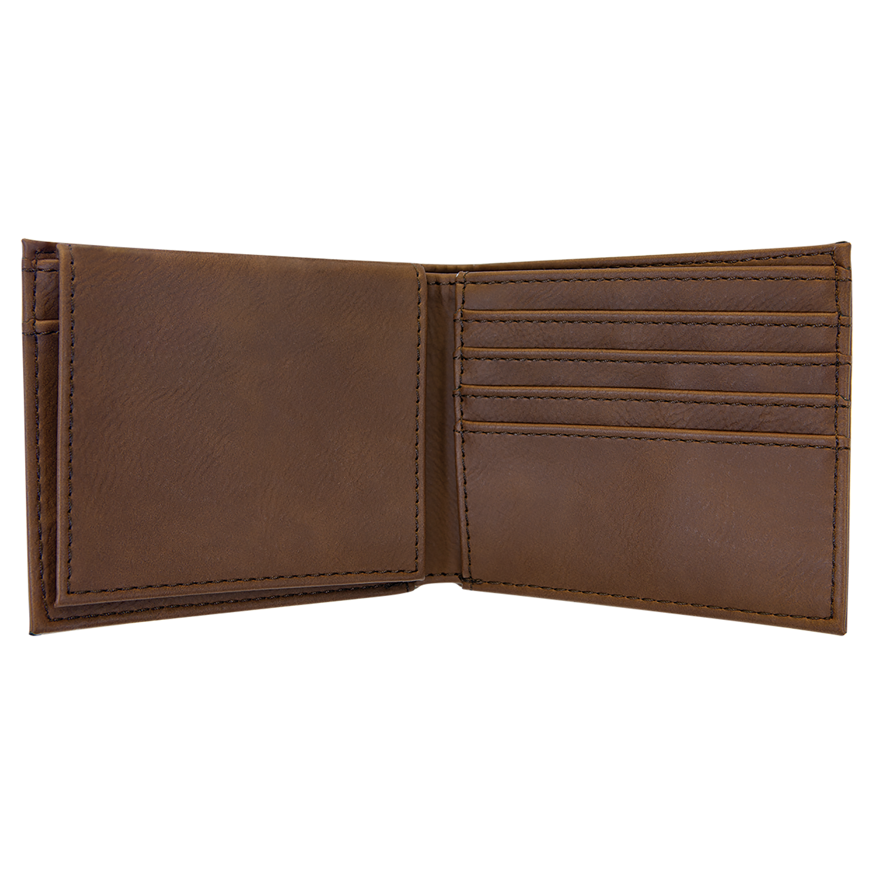 Blank Dark Brown Leatherette Bi-Fold Wallet