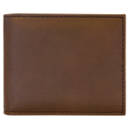 Blank Dark Brown Leatherette Bi-Fold Wallet