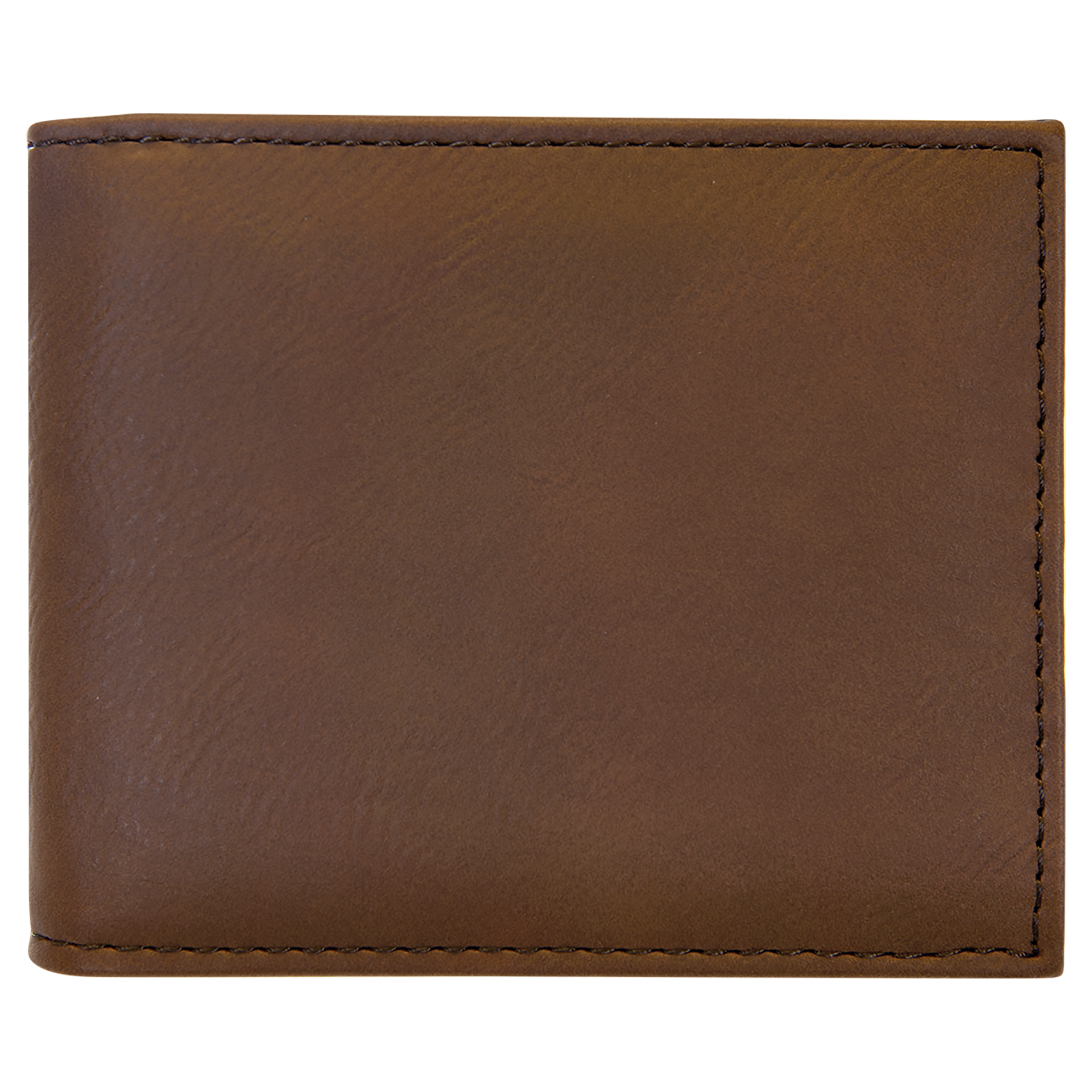 Blank Dark Brown Leatherette Bi-Fold Wallet
