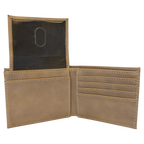 Blank Light Brown  Leatherette Bi-Fold Wallet
