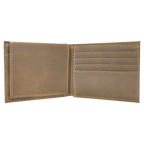 Blank Light Brown  Leatherette Bi-Fold Wallet