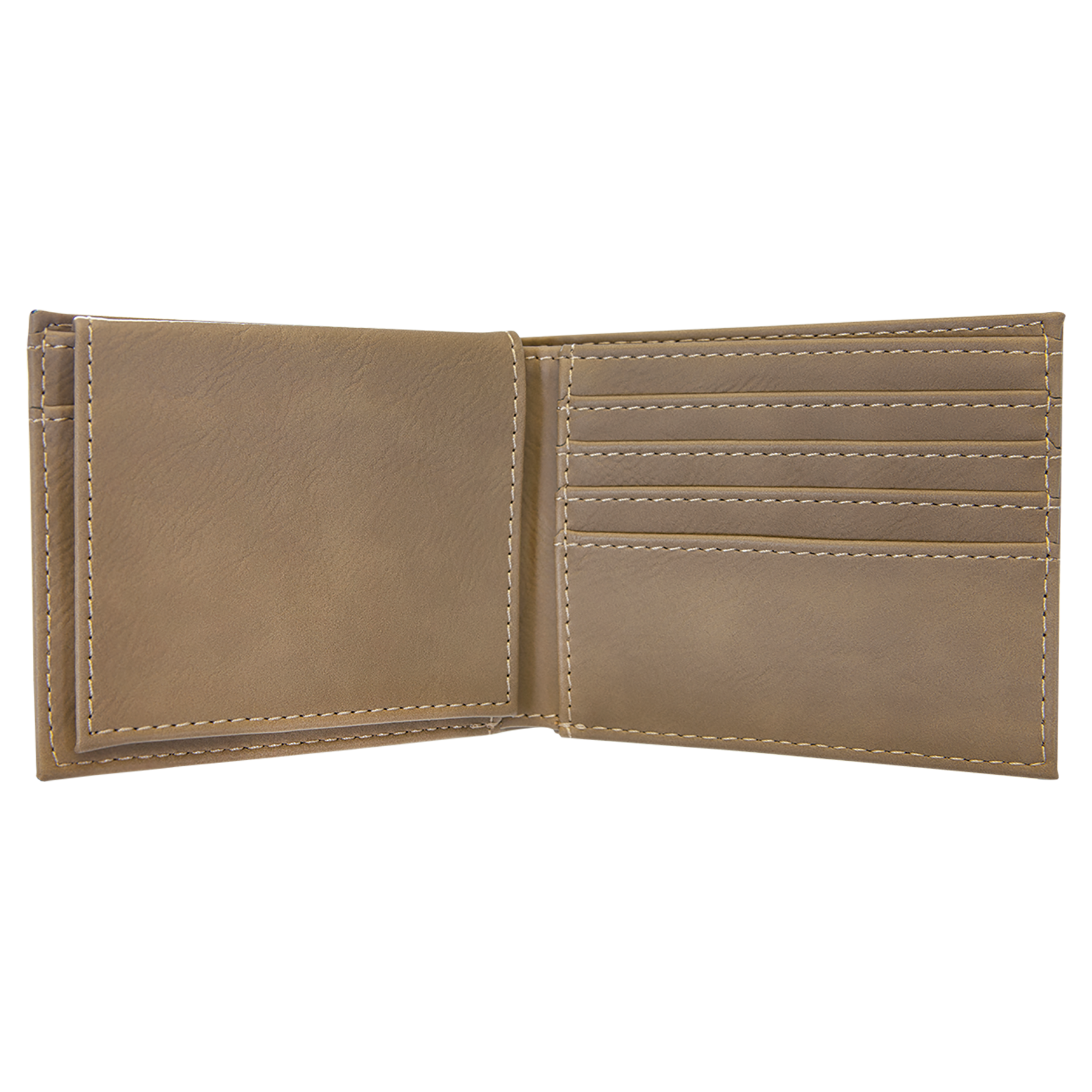 Blank Light Brown  Leatherette Bi-Fold Wallet