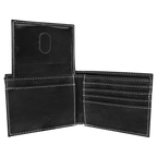 Blank Black Leatherette Bi-Fold Wallet
