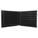 Blank Black Leatherette Bi-Fold Wallet