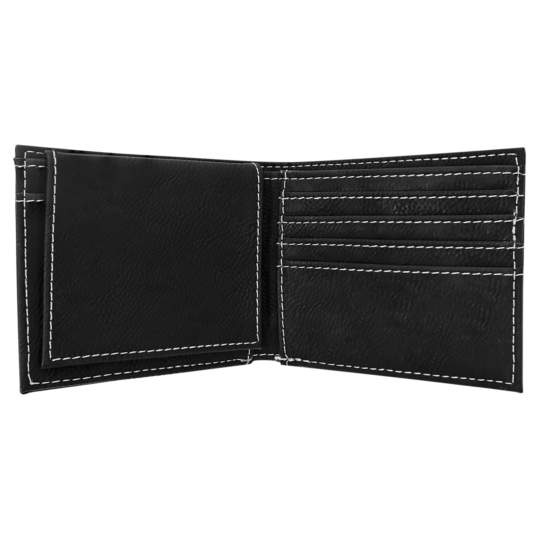 Blank Black Leatherette Bi-Fold Wallet