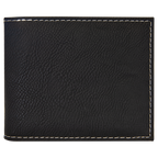 Blank Black Leatherette Bi-Fold Wallet