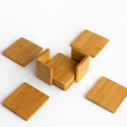 Blank Bamboo Coaster Set – 6 Coasters & Holder