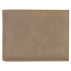 Blank Light Brown  Leatherette Bi-Fold Wallet