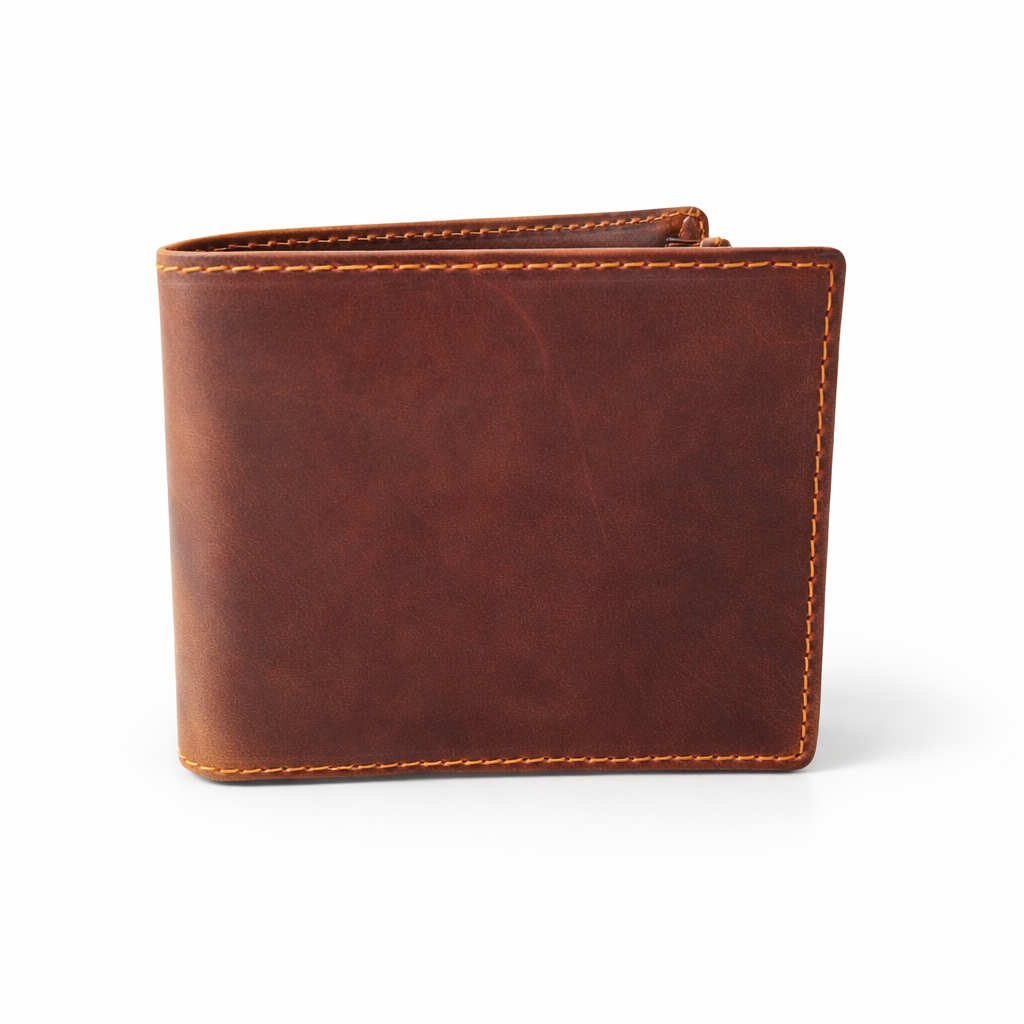 Blank Leather Wallet With Zipper