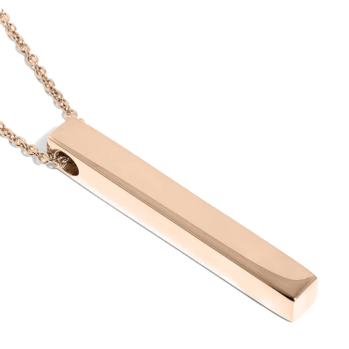 Blank 3D Bar Necklace – Rose Gold Stainless Steel