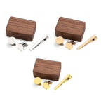 Blank Cufflink & Tie Clip Set with Wooden Box