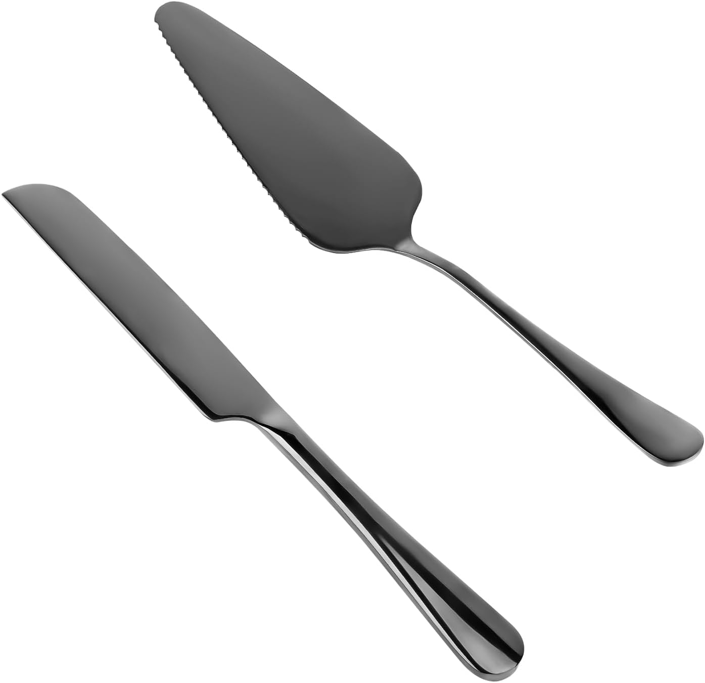 Blank Wedding Cake Knife & Server Set – Black