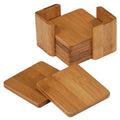 Blank Bamboo Coaster Set – 6 Coasters & Holder